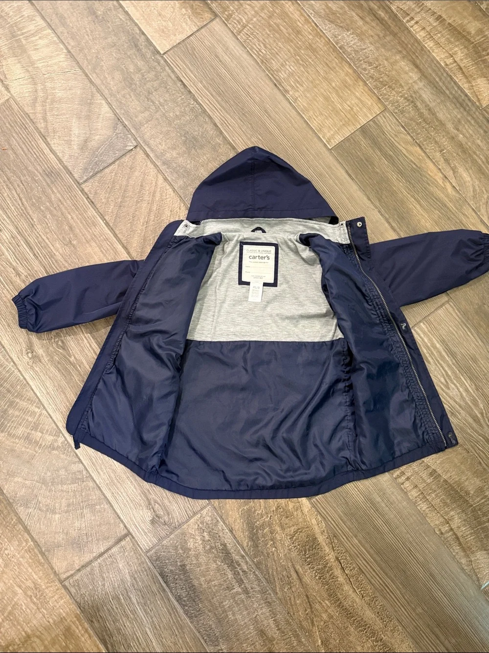 Carter’s Boys Police Utility Rain Jacket Navy Hooded Size 8 XL